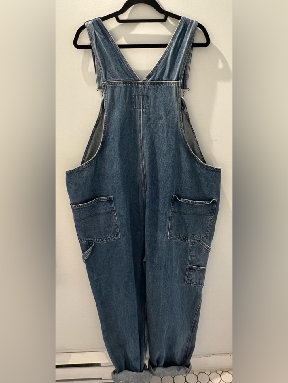 Vintage Roughshod Denim Overalls Size 46 Blue Carpenter Workwear Baggy 90s - Picture 5 of 5